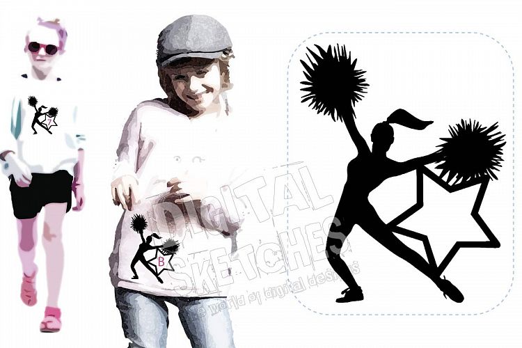 Cheerleader Monogram Sport Machine Embroidery Design 4 Sizes