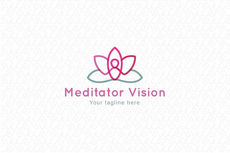 Meditator Vision - Human Figure Stock Logo Template