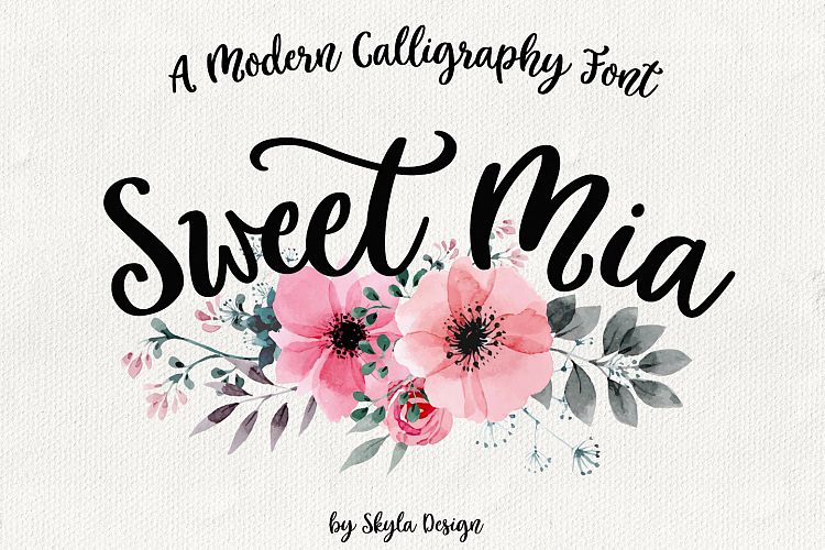 Modern calligraphy font, Sweet Mia