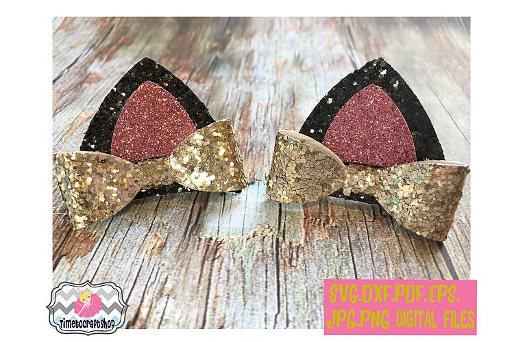 Cat Ears Hair bow Template.