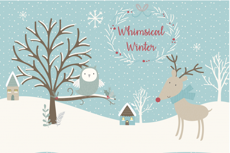 SALE NOW ONLY $4- Whimsical Winter clipart and paper set
