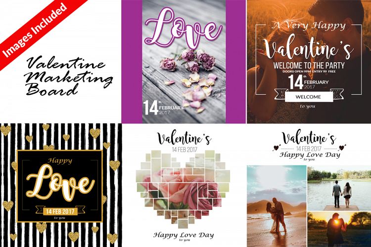 5 Valentines Day Banners Bundle