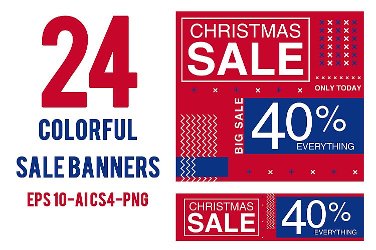 24 Colorful sale banners