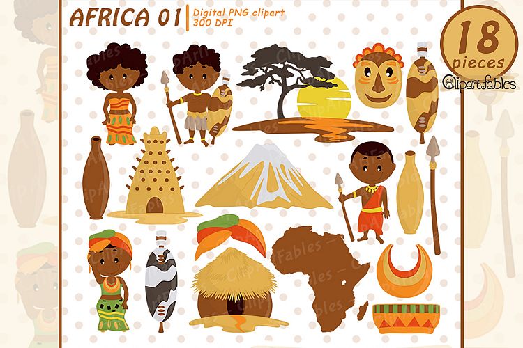African clipart, travel art, zulu tribe - african culture