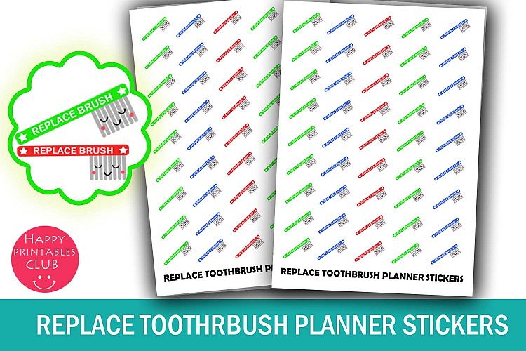 Replace Toothbrush Planner Stickers-Dental Care Stickers