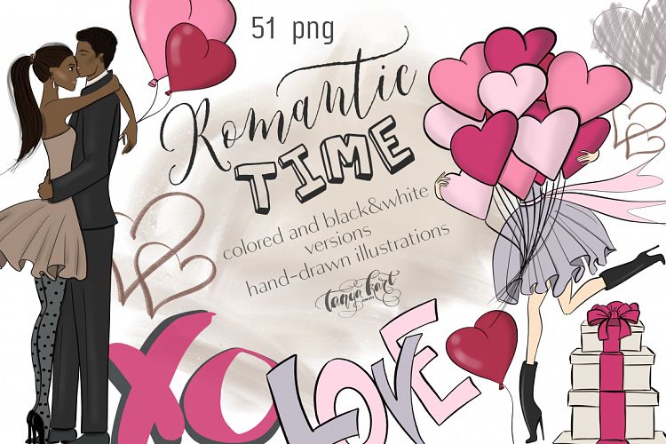 Romantic Time Graphic Design Watercolor Kit