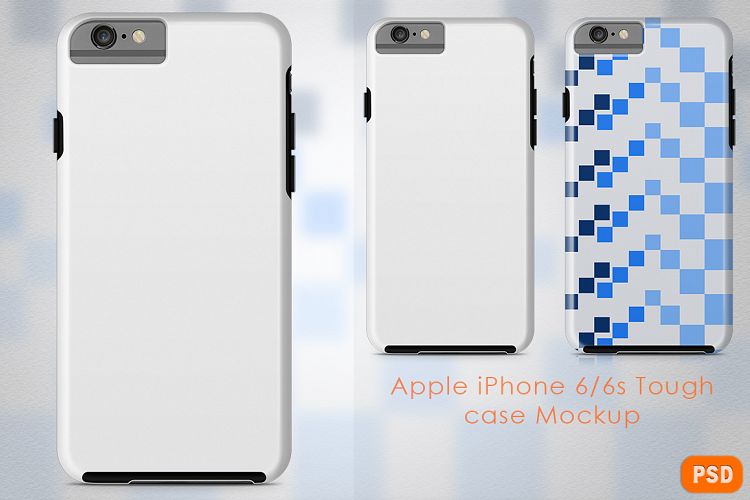Apple iPhone 6s-6s Plus 3d Tough Case Mockup Back View
