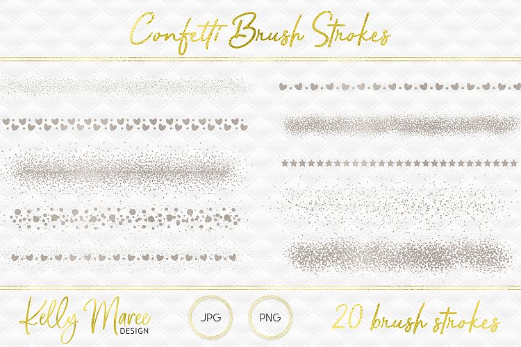 Silver Confetti Brush Strokes