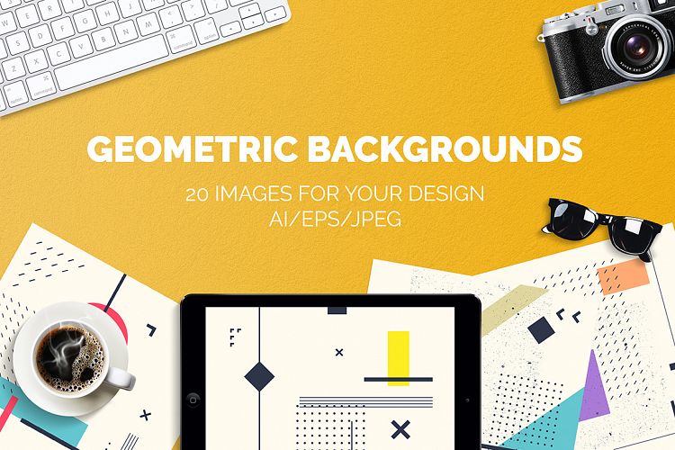 Set of geometric backgrounds