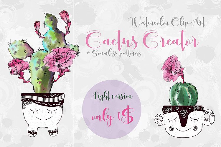 Watercolor Cactus Creator Light Version