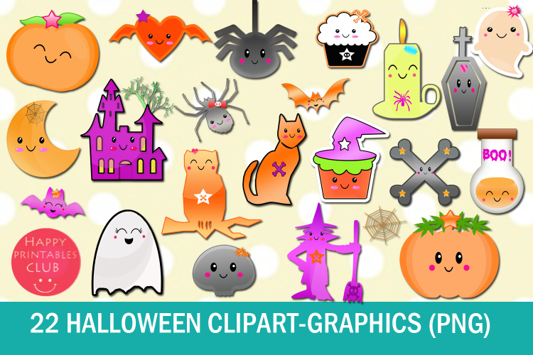 22 Kawaii Halloween Clipart-Halloween Graphics Clipart