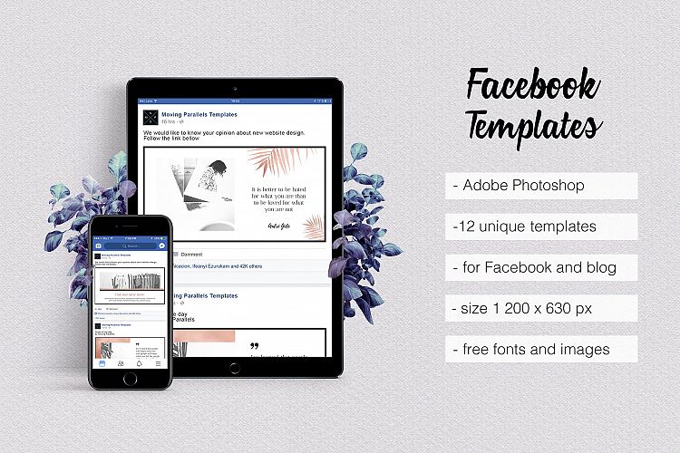 Rose Gold Facebook Templates