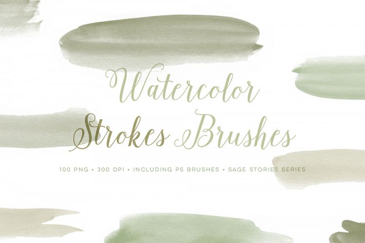 Photoshop Watercolor brushes brush strokes with bonus PNG