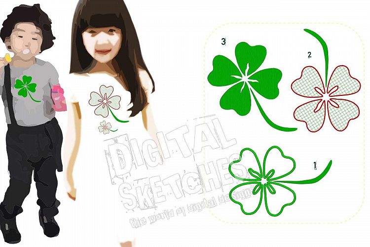 Cloverleaf Luck Set Bundle Machine Embroidery Design 4 Sizes