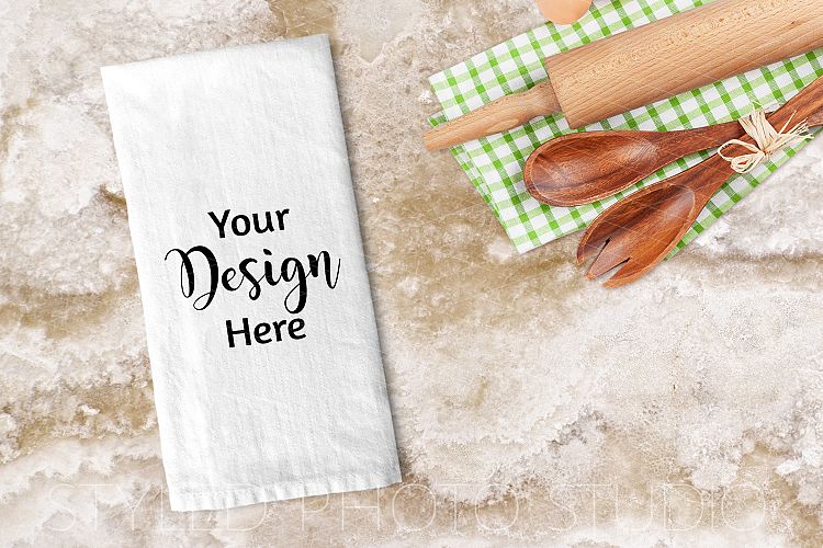 Kitchen Towel Flat Lay Mockup
