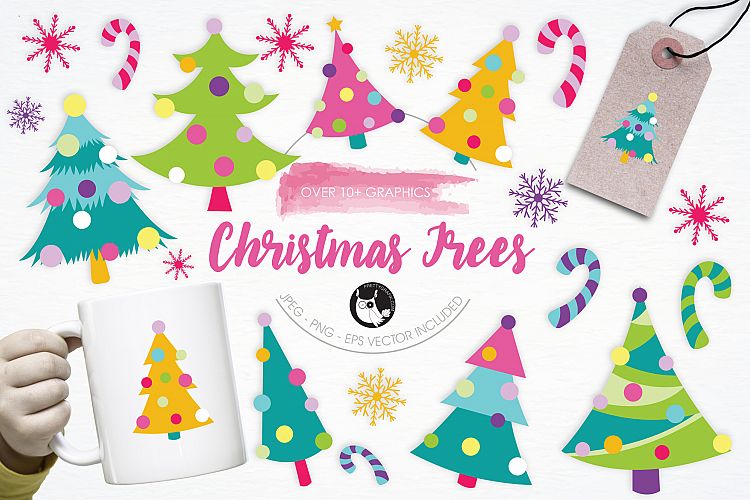 Christmas Trees graphics and illustrations