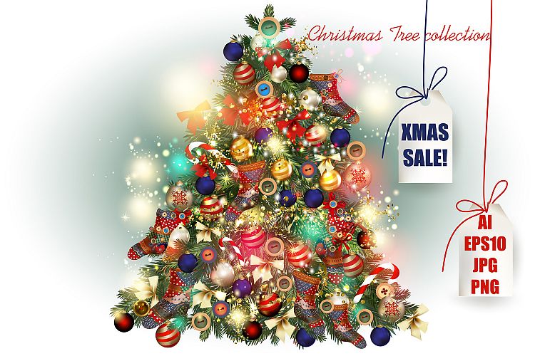 Christmas tree vector set