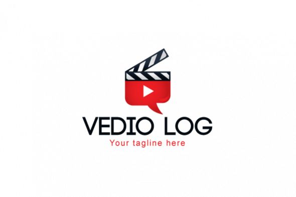 Video Log - Movie Production & Entertainment Media Stock Logo Template for Blog & Apps