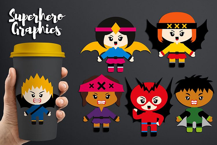 Superhero villain clipart graphic illustrations example image 1