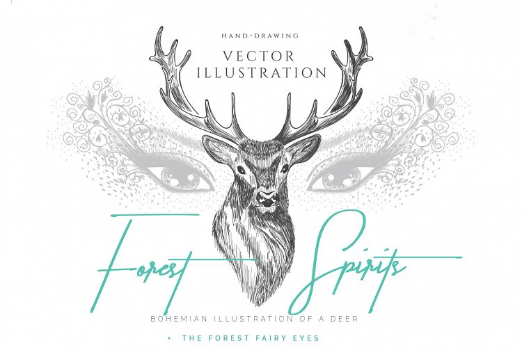 BOHEMIAN DEER ILLUSTRATION
