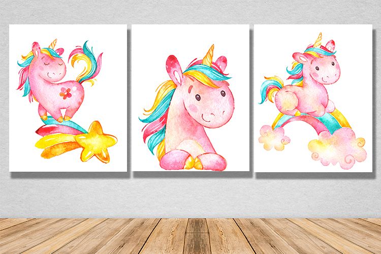 Pink unicorns for girls room