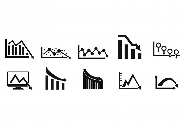 Regression icons set, simple style example image 1