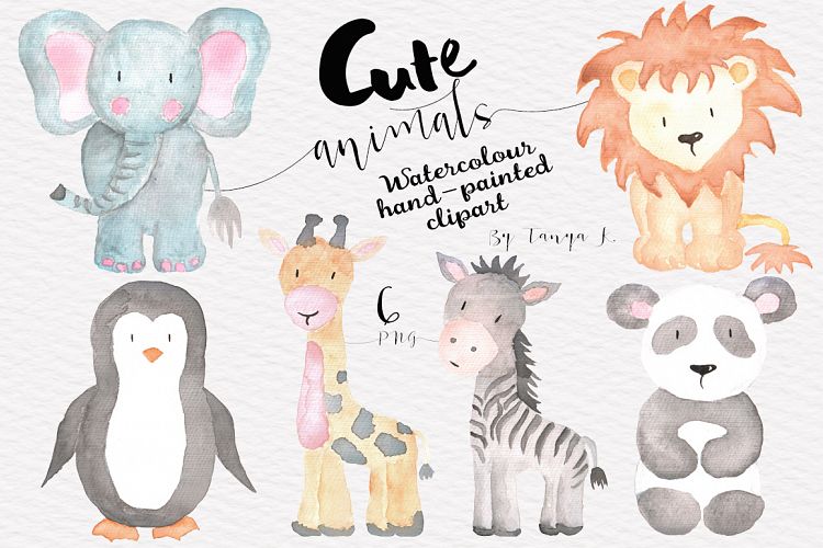Cute Animals Watercolor Set