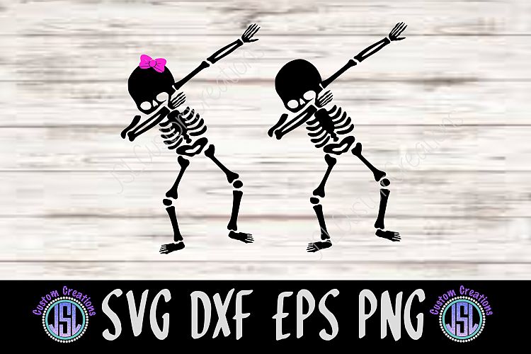 Dabbing Skeleton | Set of 2 Bundle | SVG DXF EPS PNG File