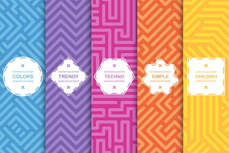 Striped seamless geometric patterns