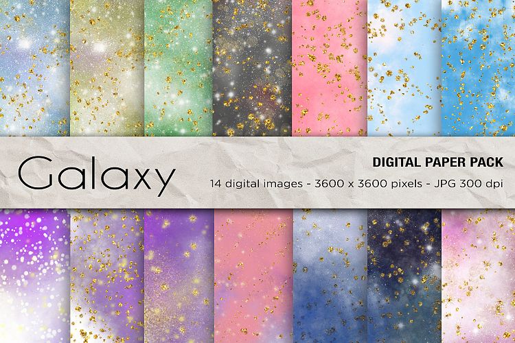 Galaxy Digital Paper, Glitter Digital Paper