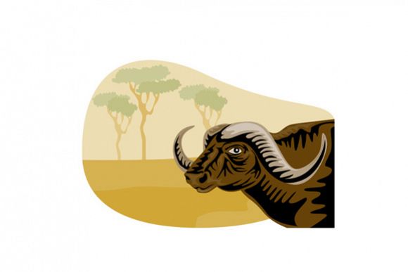 African Buffalo Retro example image 1