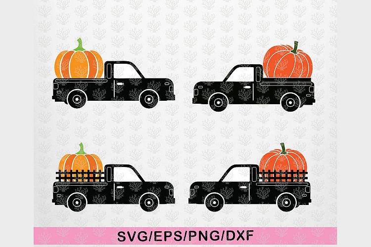 Pumpkin Truck - Halloween SVG EPS DXF PNG Cutting Files