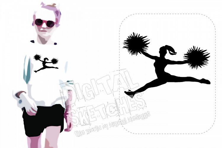 Cheerleader Cheer Sport Machine Embroidery Design 4 Sizes