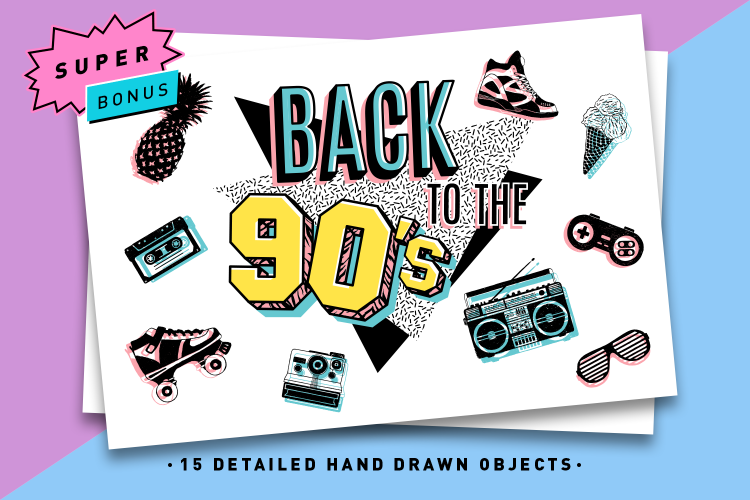 Back to the 90s. Hand Drawn Icons
