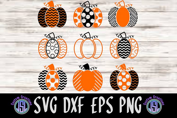 Halloween Pumpkins Set of 9 Bundle | SVG DXF EPS PNG Files