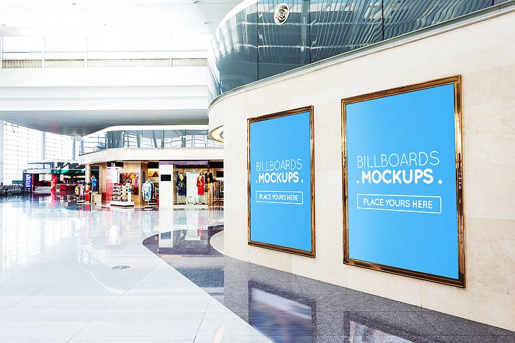 +25 Billboards in Mall Mockups
