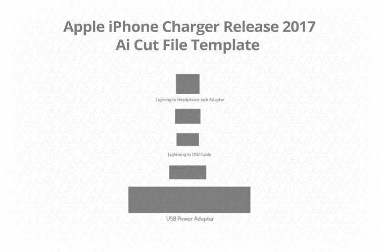 Apple iPhone Charger Vinyl Skin Vector Cut File Template 