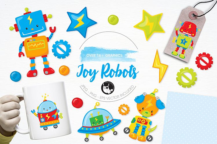Joy Robots graphics and illustrations