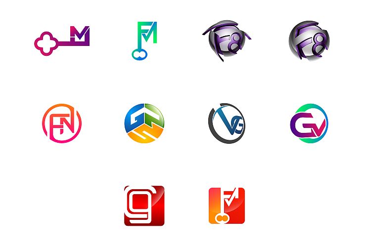 Modern and elegant business logos set