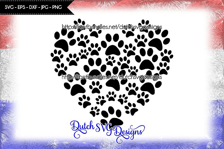 Cutting file pawprints in the shape of a heart