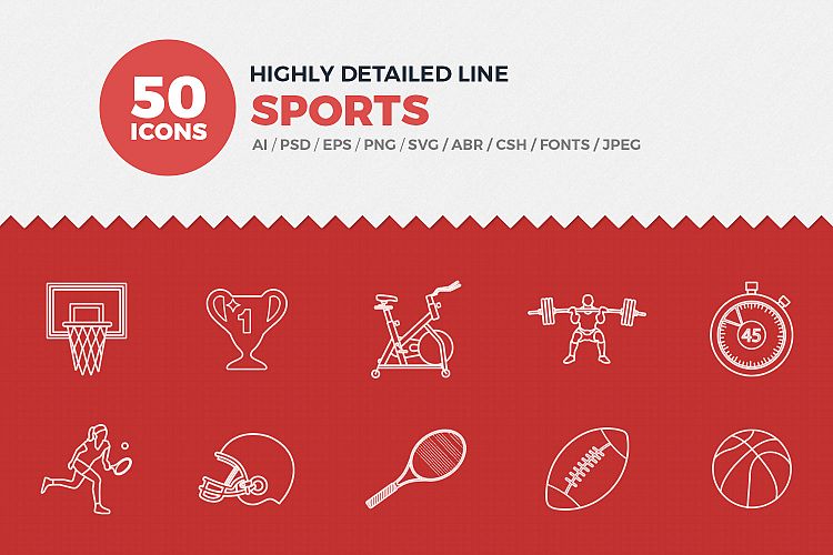 Sports Line Icons Set