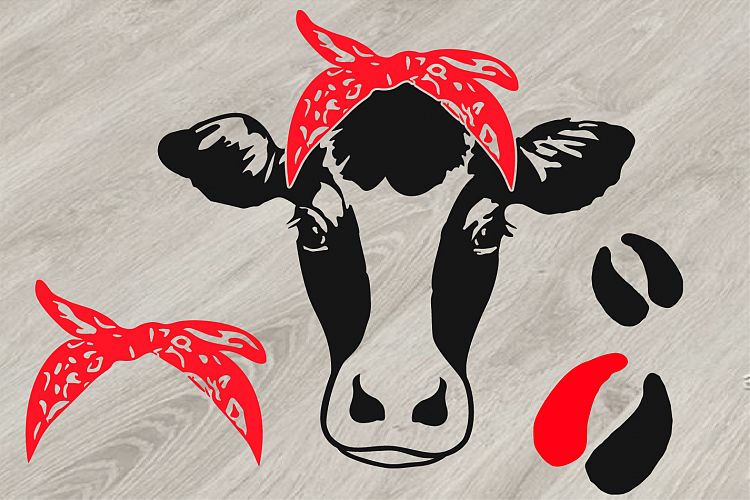 Cow Head whit Bandana SVG,cowboy SVG, western Farm Milk 814S