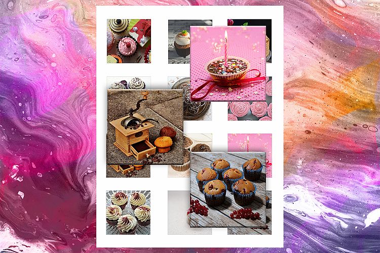 Cupcakes, Muffins, Sweet Cookies, Printable, 2x2 Inch