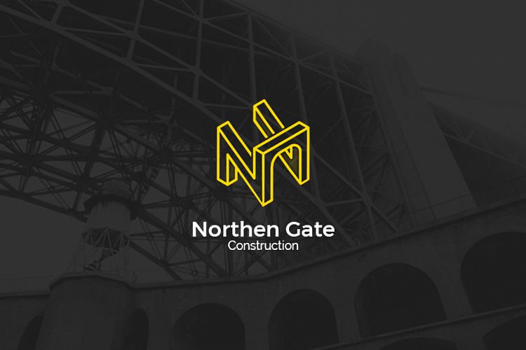 Letter N - Construction Gate Bridge Logo Logo Template