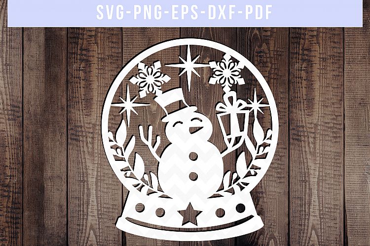 Winter SVG Cut File, Snowflake Papercut, Snowman Laser Cut