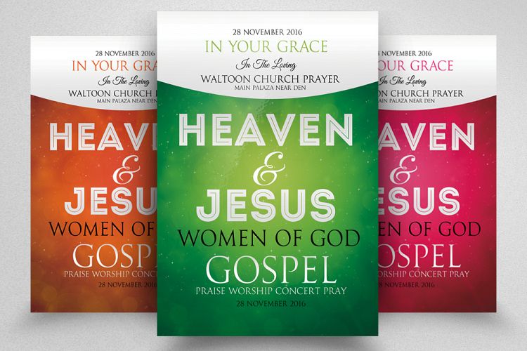 Heaven and Jesus Church Flyer Template