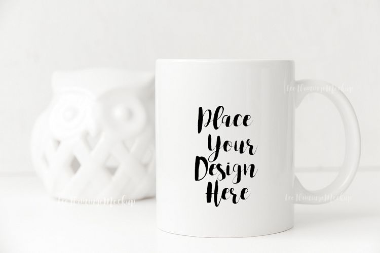 White mug mockup monochromatic, cup template, 11oz ceramic mugs mock up stock photo PSD smart
