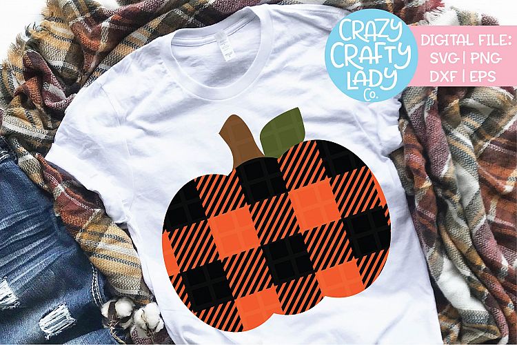 Buffalo Plaid Pumpkin SVG DXF EPS PNG Cut File