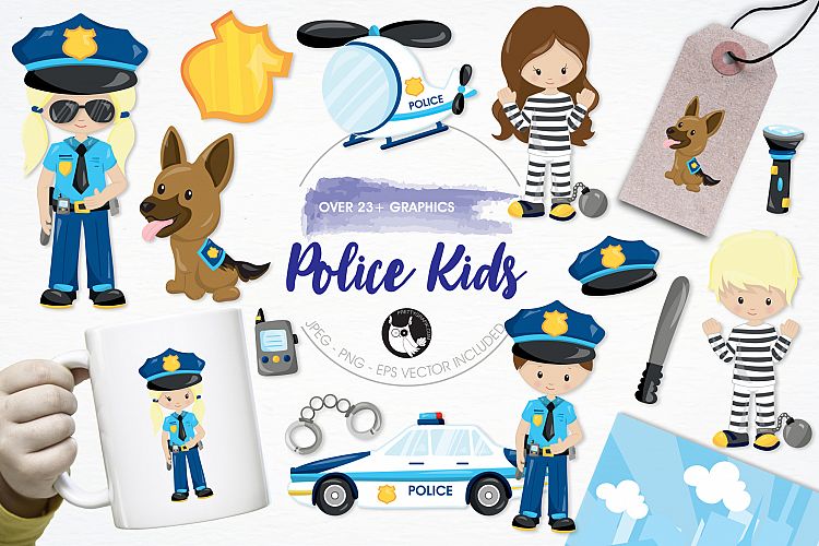 Police Kids graphics and illustrations