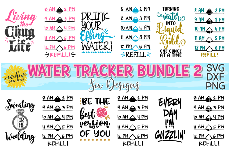 WATER TRACKER BUNDLE TWO SVG DXF PNG | WATER MEASUREMENTS